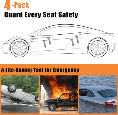 Car Safety Hammer, 2PCS Black 3-in-1 Emergency Escape Tool with Window Breaker and Seat Belt Cutter, Safety Emergency Car Escape Tool for Car, Office, Home