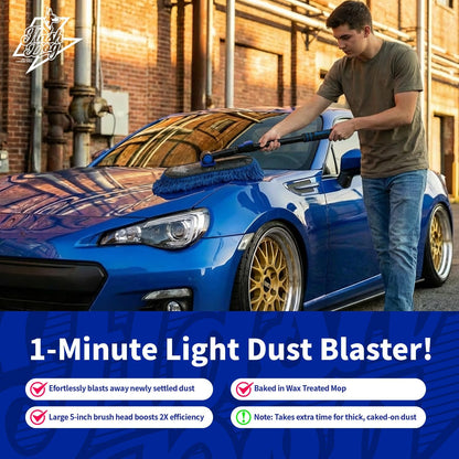 Flash Dog Car Duster Exterior with Car Duster Interior Wax Cotton Hair Scratch Free Cleaning for Cars, SUVs, Trucks | Waterless Dust Remover & Detailing Brushes Set with Storage