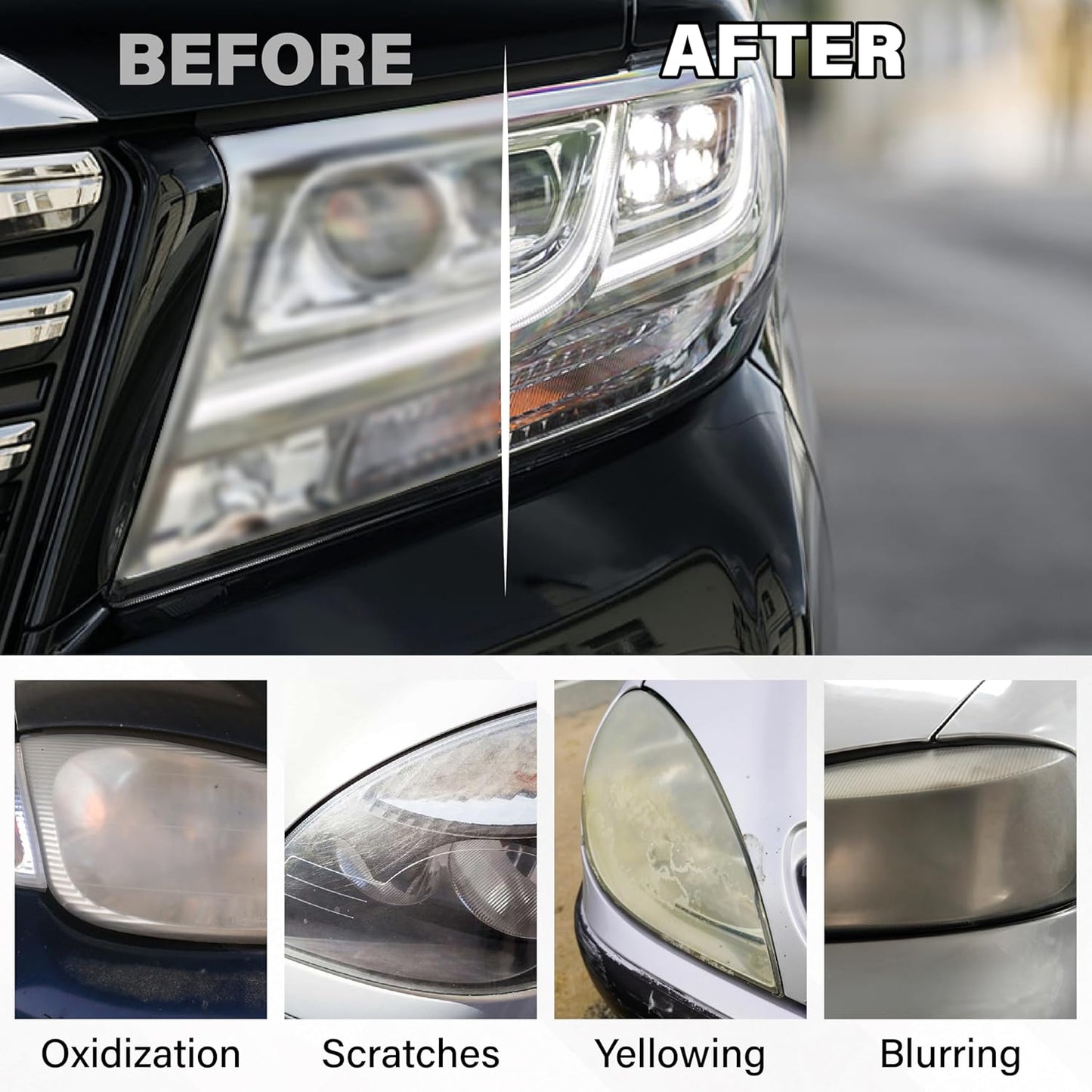 53 PCS Car Headlight Restoration Kit, 3 Inch Drill Sanding Disc with 1/4 Inch Shank Backing, Loop and Hook Sanding Paper, Scouring Pads, Polishing Sponge, Soft Interface Pad, Masking Tape