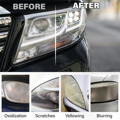 53 PCS Car Headlight Restoration Kit, 3 Inch Drill Sanding Disc with 1/4 Inch Shank Backing, Loop and Hook Sanding Paper, Scouring Pads, Polishing Sponge, Soft Interface Pad, Masking Tape