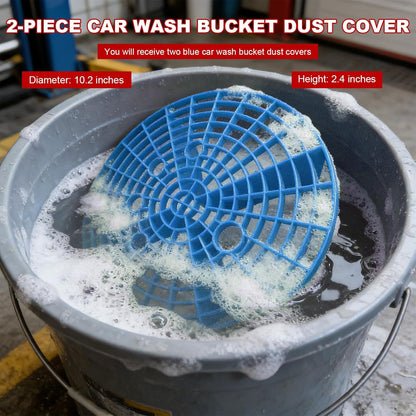 2 PCS Car Wash Bucket Insert, Auto Washing Grit Filter Dirt Trap for Removing Debris, Plastic Grit Trap Detailing Tool Fits 12-Inch Diameter or 3-5 Gallon Buckets (Black＋Red)