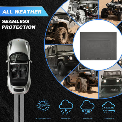 PIC AUTO Heavy Duty Cargo Liner, Trimmable All-Weather Rubber Trunk Mat for Cars, SUVs, Vans & Trucks, Anti-Slip Backing, Durable Protection, Large, Black