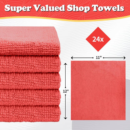 FIXSMITH Shop Towels, Pack of 200, Grey Microfiber Cleaning Cloth Bulk, Microfiber Towels for Cars, All-Purpose Absorbent Cleaning Rags, Dust Cloth for Automotive, Mechanic, Garage, 11.5 x 11.5 inch