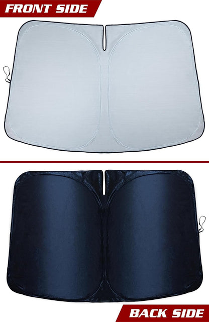Magnelex Car Windshield Sunshade – Double-Layer Design for 2X Heat Blocking, Blocks UV Rays, Foldable Sun Shade for Cars, Trucks & SUVs, Keeps Interior Cooler, Medium (59 x 31 in)