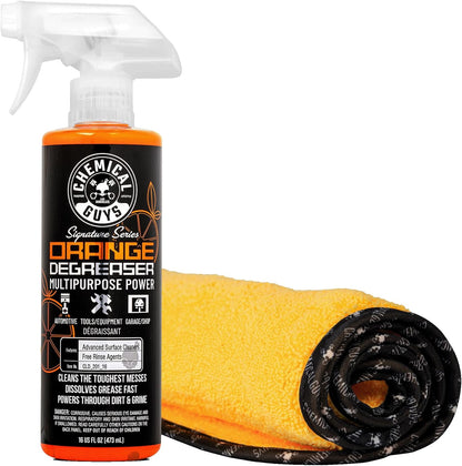 Chemical Guys Signature Series Orange Degreaser Spray - Heavy Duty All Purpose Cleaner for Engines, Tires, Undercarriages, Tools and More, Professional Strength, Breaks Down Grease, Oil & Grime, 16 oz