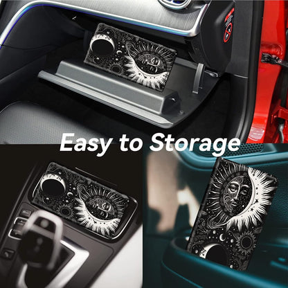 Car Registration and Insurance Holder, Leather Car Glove Box Organizer, Cool Car Accessories for ID, Driver's License Cards & Essential Document, business cards, Men&Women, Retro Audio Cassette