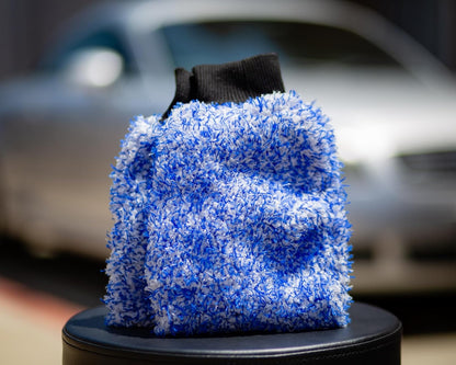 Microfiber Car Wash Mitt, Plush Cleaning Fibers, Scratch-Free, Swirl-Free, Lint-Free, 8in x 11in, Machine Washable, 2-Pack (Black)