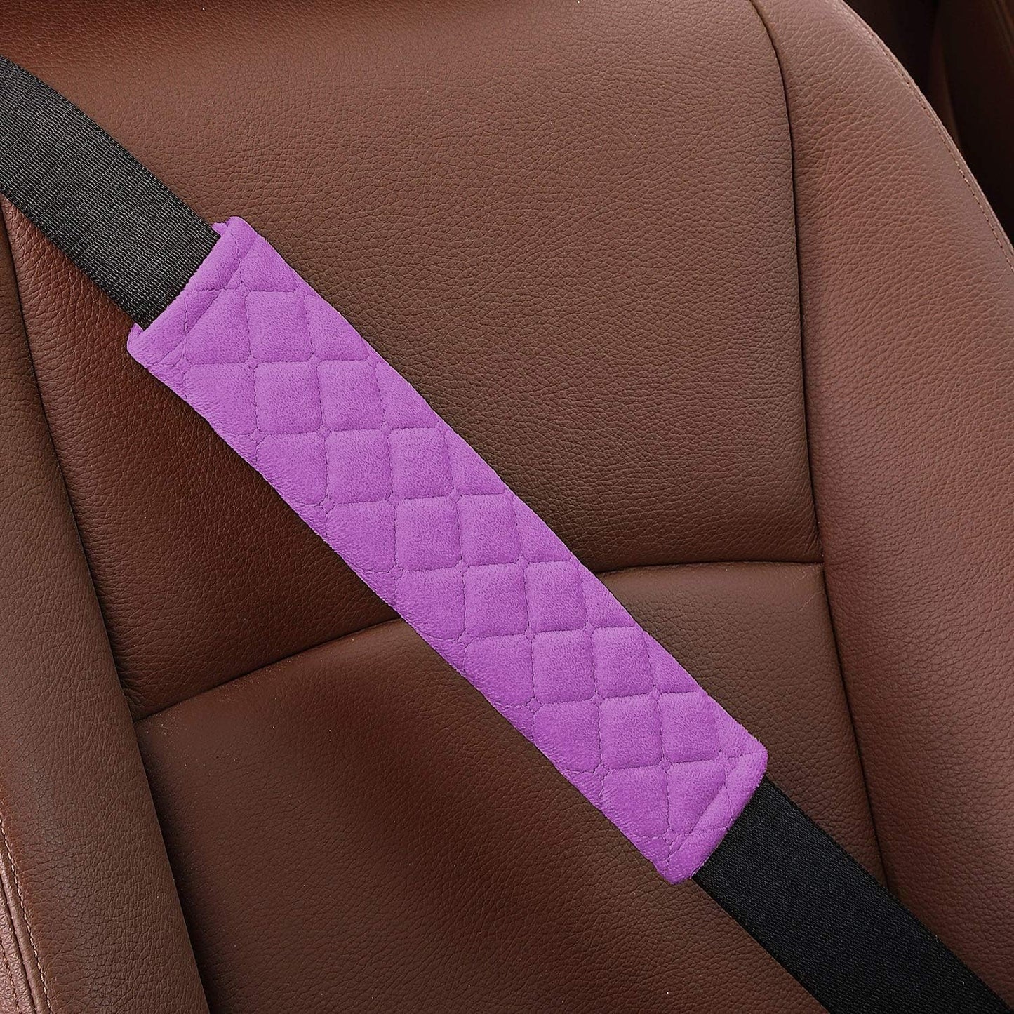 4 Pack Universal Car Seat Belt Pads, Adult Seat Belt Shoulder Strap Covers Harness Pad for Car/Bag,Soft Comfort Helps Protect You Neck Shoulder from The Seat Belt Rubbing（Black）