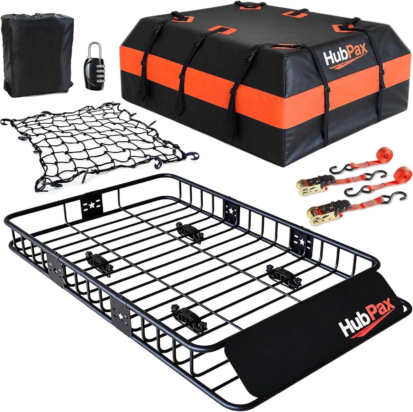21 Cu Ft. Car Rooftop Cargo Carrier Bag Car Roof Top Bag Cargo Carrier | Fit All Vehicle with/Without Rack, Includes Anti-Slip Mat, 8 Reinforced Straps, 6 Door Hooks, Luggage Lock