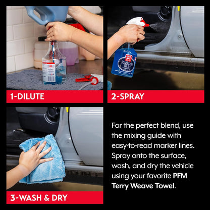 Griot's Garage Rinseless Wash for Car Cleaning and Detailing, No-Rinse Vehicle Washing, Dilutes Into Detailer, Clay Bar Lubricant, 10479, 35oz