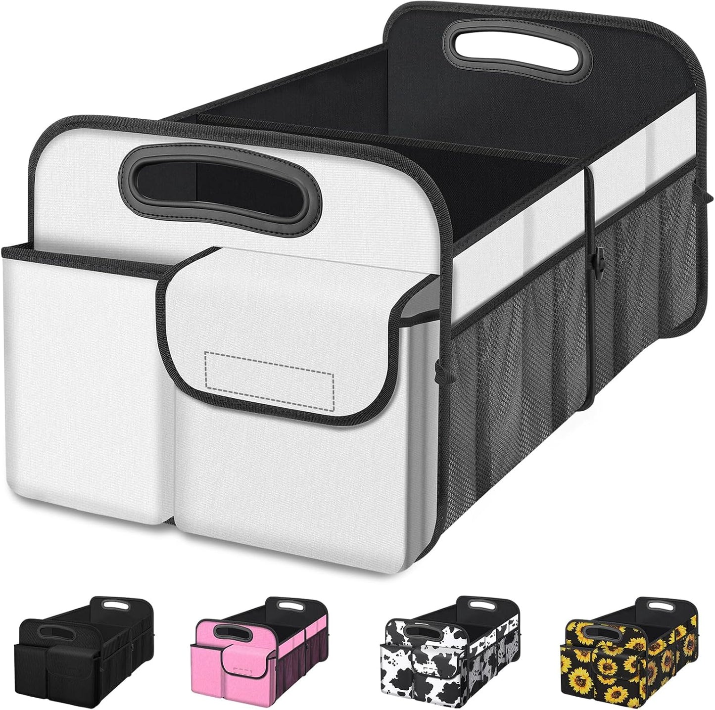 Femuar Car Trunk Organizer with Large Capacity Waterproof Car Accessories for Women & Men, Collapsible Trunk Organizer for Suv/Jeep/Sedan,Tools (Black, Standard)