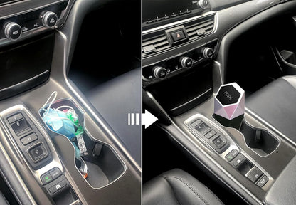 Ginsco Car Trash Can Cup Holder, 2 Pack Mini Trash Can with Lid, Car Accessories for Interior, Leakproof Small Trash Cup for Home with Additional 2 ABS Hooks and 90pcs Trash Bags Black