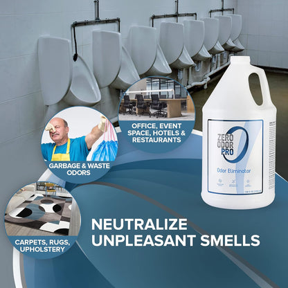 Zero Odor Pro Commercial Strength Odor Eliminator, Room Deodorizer and Air Freshener, Trigger Spray, 32 oz, White/Blue