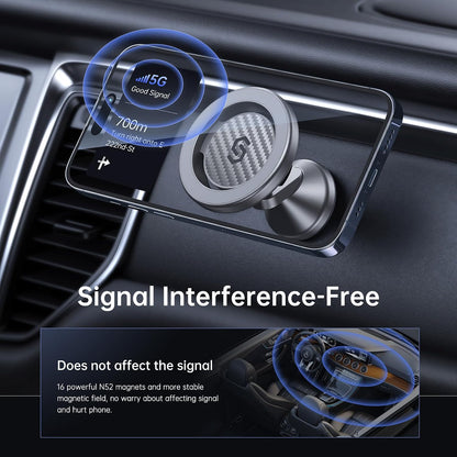 SYNCWIRE MagSafe Car Mount, Magnetic Car Phone Holder for Car Dashboard, 360° Rotating Strong Magnet Phone Mount with 3M VHB Adhesive, Compatible with iPhone 17/16/15/14/13/12 & MagSafe Cases