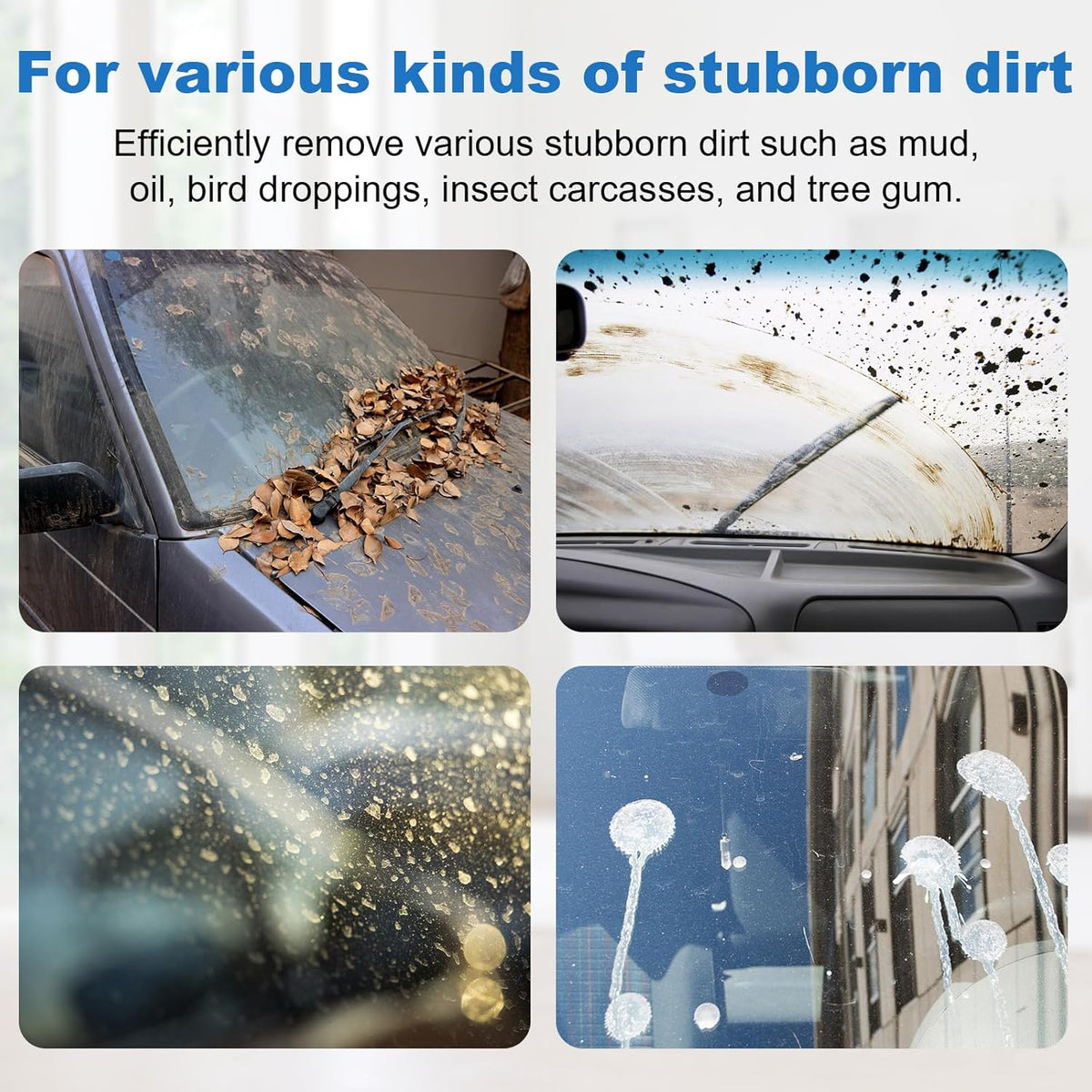 Binbata Eco Windshield Washer Fluid, 60 Sheets Makes 60 Gallons, Effectively Remove Mud, Oil, Bird Droppings, Insect Carcasses, Tree Gum, etc. No Plastic Biodegradable Car Window & Glass Cleaner