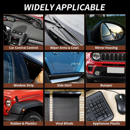 Car Plastic Restorer - Ceramic Crystal Coating Technology, Quickly Repair Fading Bumpers, Plastic and Rubber, Back to Black Shine，Black Trim Restorer with Effects Lasting up to 6 Months