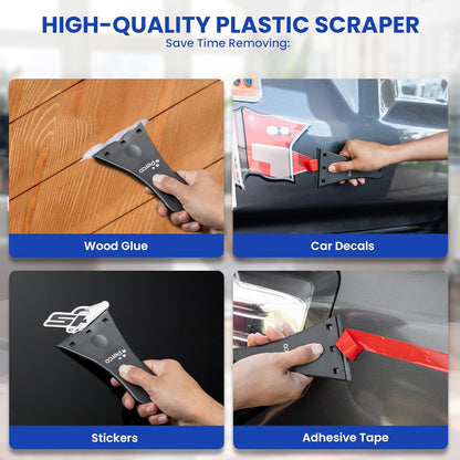 Perco Glue Off Adhesive Sticker Remover 3.3 fl. oz & Scraper with Plastic Razor for Removing Labels (Adhesive Sticker Remover & Scraper w/Plastic Razor)