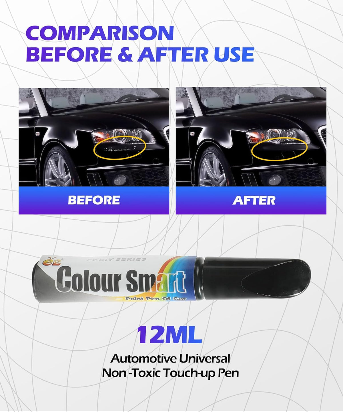 SCUARI Touch Up Paint Pen,Car Paint Pen,Car Paint Scratch Repair,Car Accessories Car Scratch Remover Pen,Car Touch Up Paint,Car Paint Scratch Repair,Paint Pen for Cars Paint Scratch Repair (Black)
