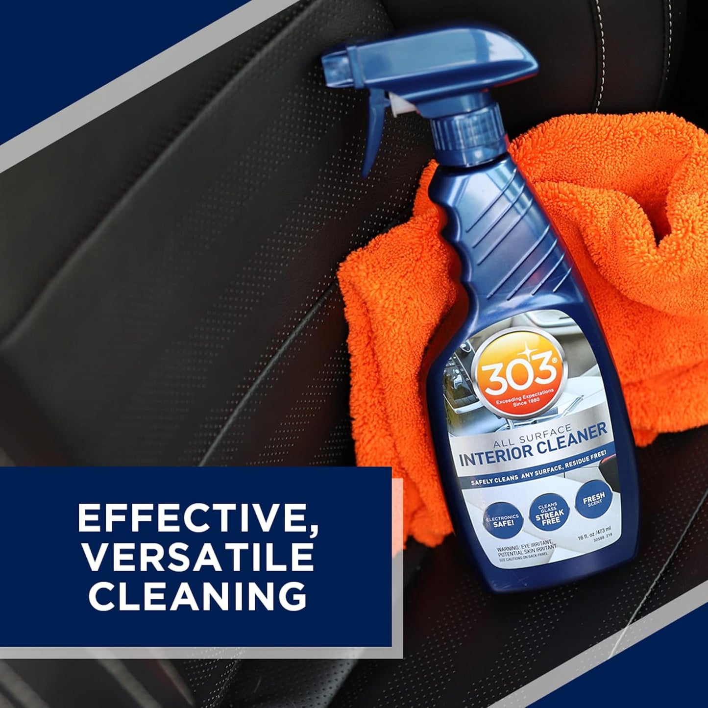 303 Products Interior Cleaner for Cars, All-Surface Auto Cleaner – Safe on Touch Screens & LCD, Residue-Free, Streak-Free Finish for Glass & Dash, 16 oz