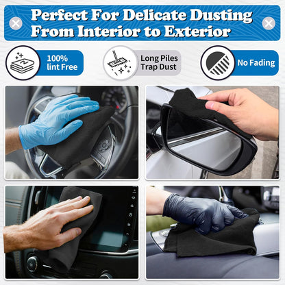 FIXSMITH Shop Towels, Pack of 200, Grey Microfiber Cleaning Cloth Bulk, Microfiber Towels for Cars, All-Purpose Absorbent Cleaning Rags, Dust Cloth for Automotive, Mechanic, Garage, 11.5 x 11.5 inch