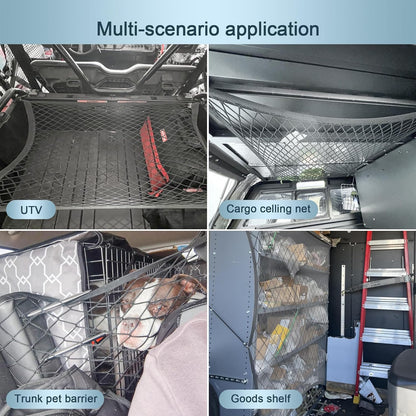 Cargo Net for SUV Trunk, Heavy Duty 3000D Polyester + 2240D Spandex Bungee Net, 31.5"x23.6" Elastic Storage Mesh, Cargo Organizer Net for Car Minivan Jeep Pickup SUV, Gray