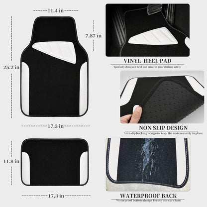 CAR PASS Waterproof Universal Car Floor Mats, Leopard Print Car Mats Fit for SUV,Vans,sedans, Trucks,Set of 4pcs Car Carpet with Driver Heel Pad and Nibs Backing, Leopard Car Accessories Gray Leopard