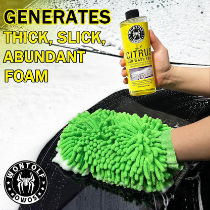 Wontolf CWK188 Car Wash Kit with Foam Gun, Car Wash Soap, Interior Detailer Cleaner, Wheel Cleaner, Car Care Cleaning Detailing Kit for Cars Trucks RVs SUVs Motorcycles (Works w/Garden Hose), 10 Items