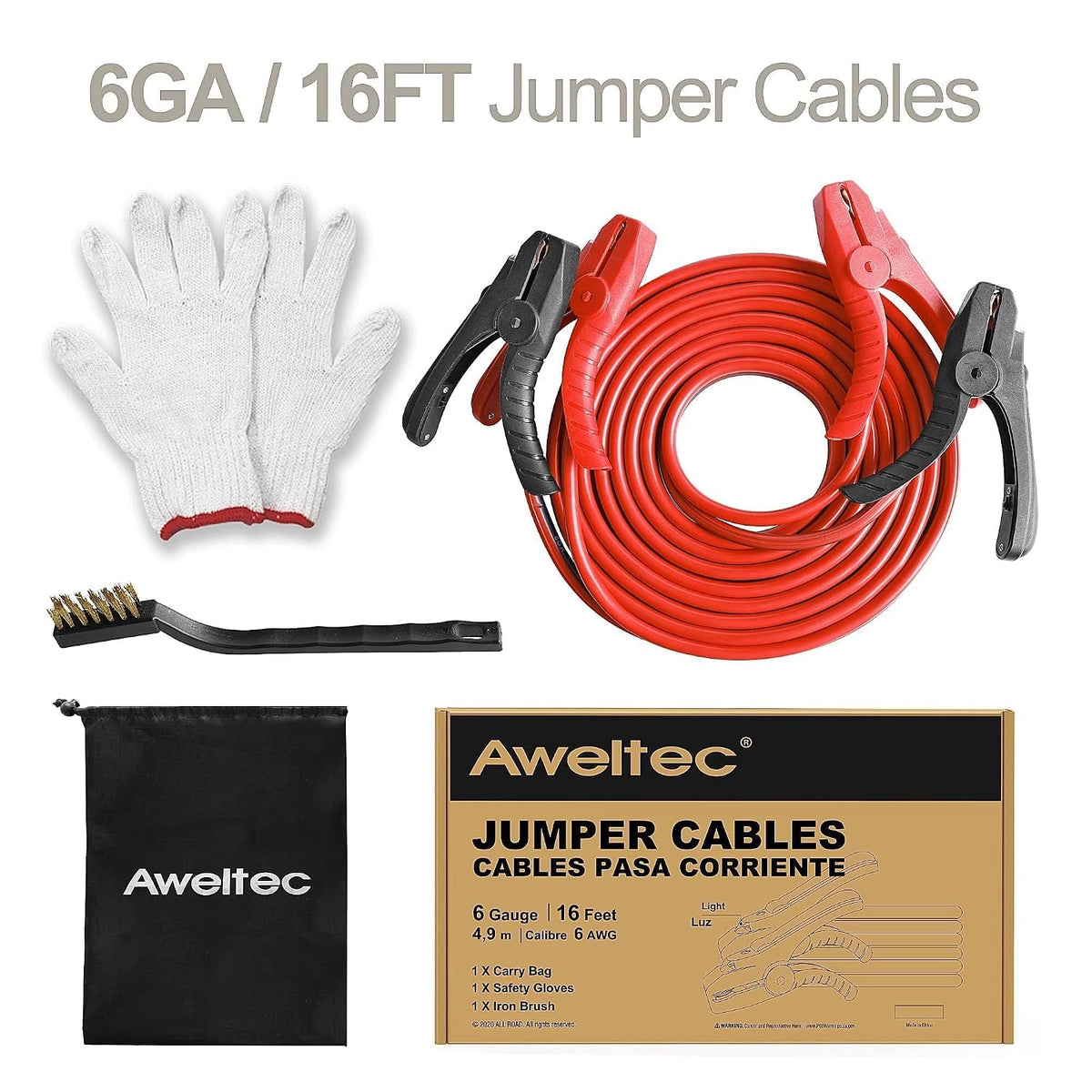 Jumper Cables for Car,8 Gauge 12 Feet Heavy Duty Booster Cable,Quick Connect Automotive Wires with Alligator Clamps,Carrying Bag for Cars Trucks