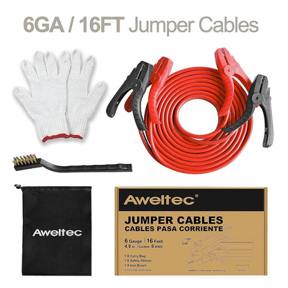 Jumper Cables for Car,8 Gauge 12 Feet Heavy Duty Booster Cable,Quick Connect Automotive Wires with Alligator Clamps,Carrying Bag for Cars Trucks