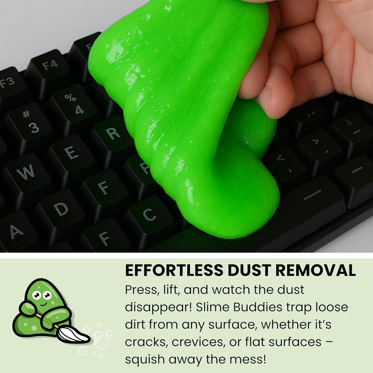 Slime Buddies Car Cleaning Gel Putty - Strawberry Scented Interior Detailing Tool for Cup Holders, Air Vents & Keyboard - Reusable Auto Detailing Accessories - Dust Remover Goop - Gifts for Men Women