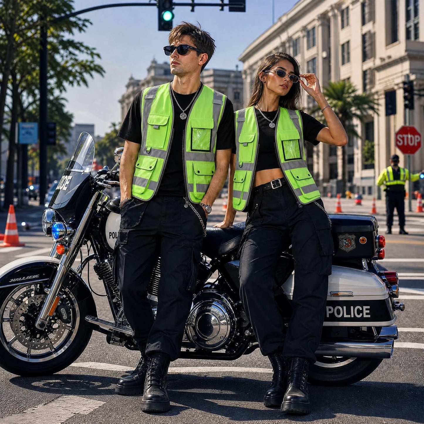 XIAKE Reflective Safety Vest for Men & Women High Visibility Class 2 Vest with Pockets Meets ANSI Standards