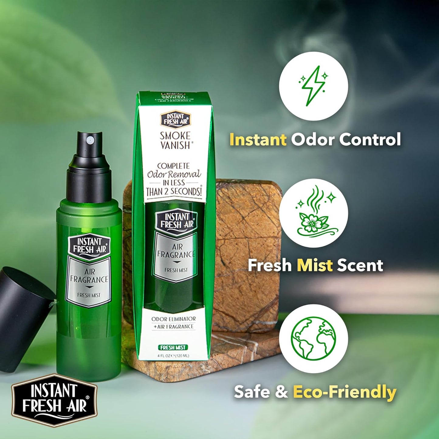 Smoke Vanish - Smoke Odor Eliminator & Weed Smell Eliminator Spray - Removes Smokey Odor Instantly - Eco-Friendly - For Home, Car, Clothes & Travel - Fresh Mist Scent - 4 oz.