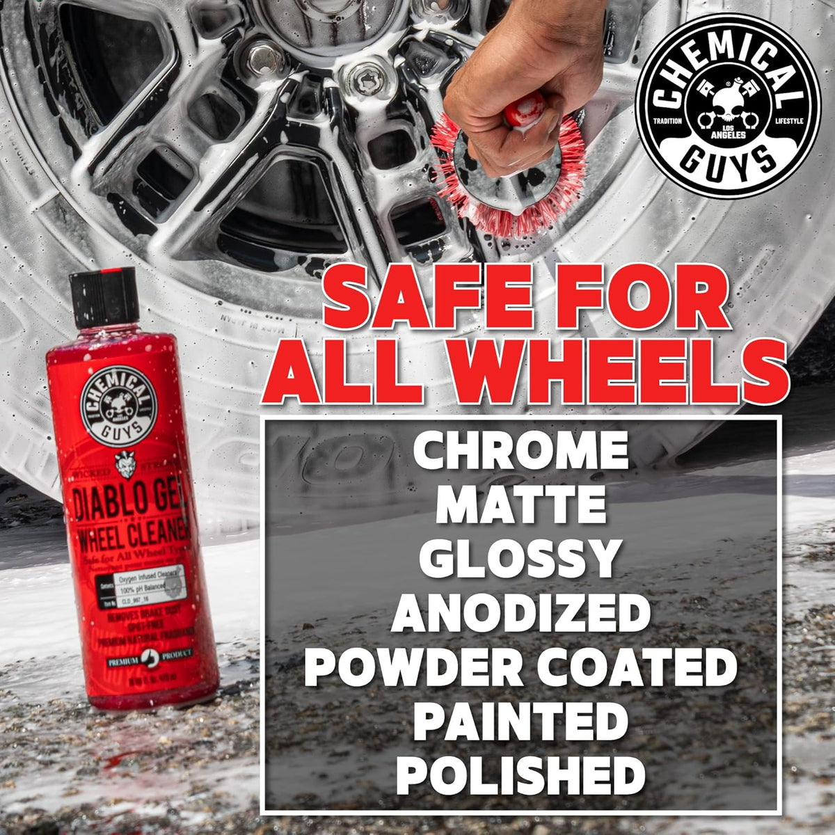 Chemical Guys Diablo Wheel Cleaner Spray - 2 Pack 16 oz Bottles, Safe on All Wheel & Rim Finishes, Sprayable Formula Removes Brake Dust, Dirt & Grime, Car Care for Trucks, SUVs, Motorcycles & RVs