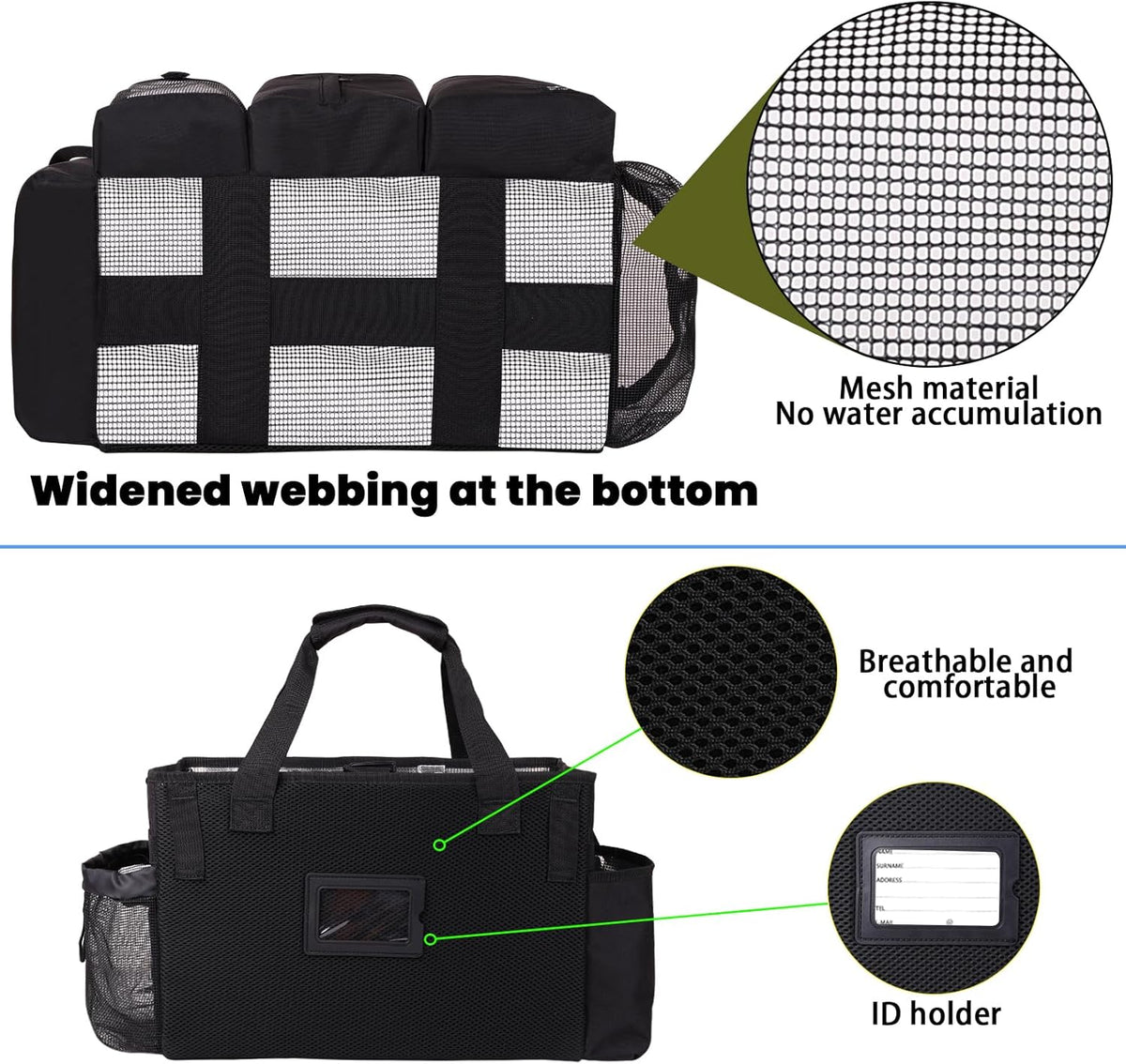 Large Cleaning Caddy Bag Built-in Sturdy Support Board, Cleaning Organizer with Detachable Divider, Cleaning Supply Tote with Adjustable Shoulder Strap&Waist Belt for Cleaners & Housekeeper