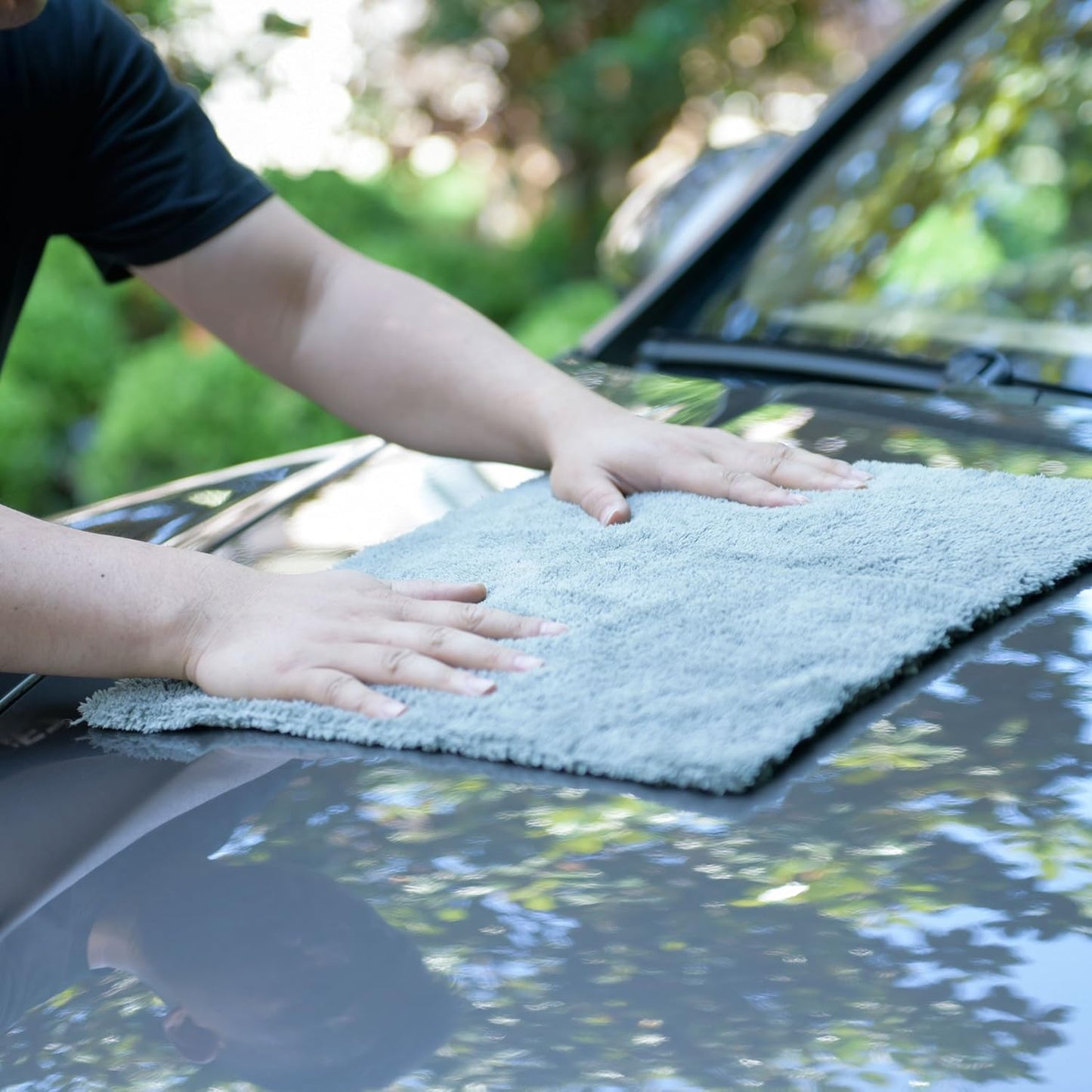 CARCAREZ Microfiber Towels for Cars, Car Drying Wash Detailing Buffing Polishing Towel with Plush Edgeless Microfiber Cloth, 450 GSM 16x16 in. Pack of 6