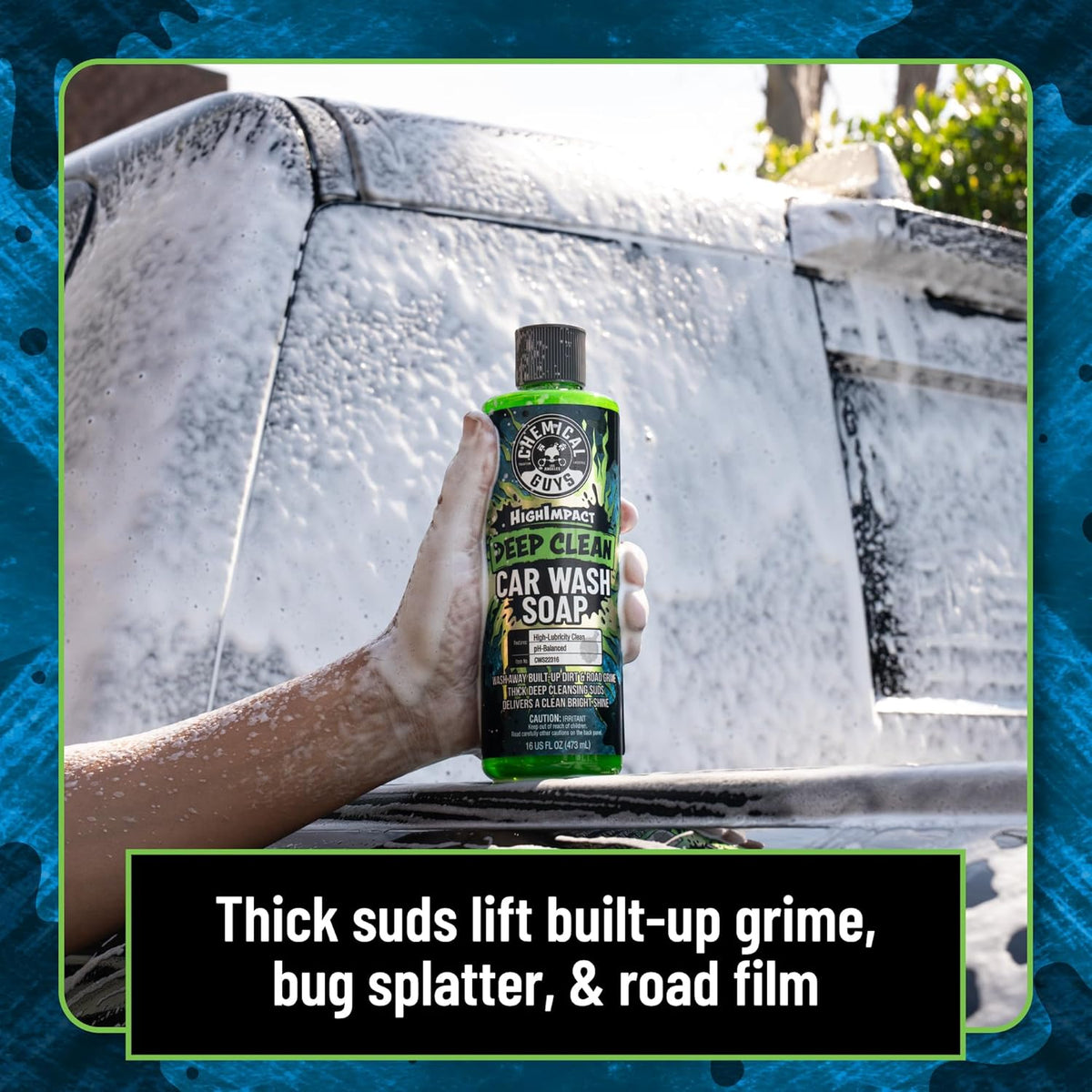 Chemical Guys High Impact Car Wash Soap, Deep Cleaning Vehicle Shampoo With Thick High Lubricity Suds, For Paint, Clear Coat, Wheels, and Exterior Surfaces - 64 Fl Oz