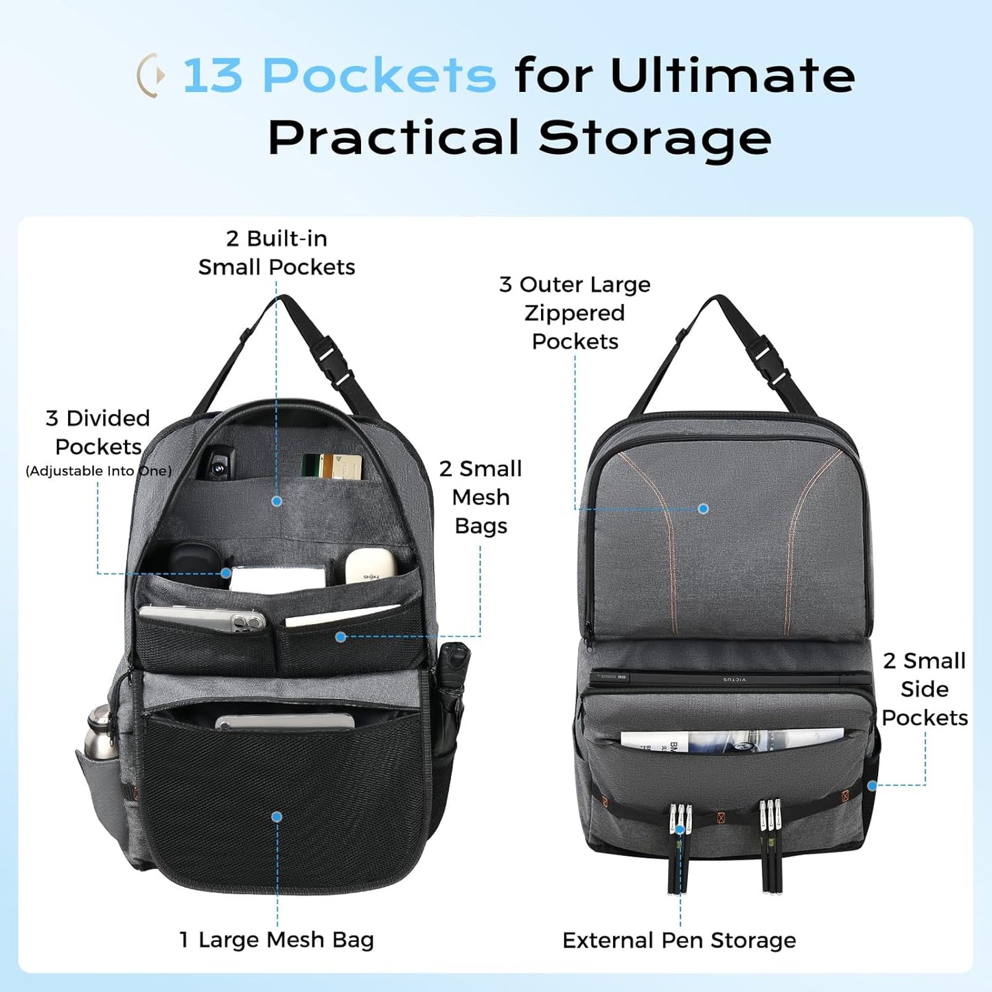 Coverado Car Backseat Organizer(2 Packs) with Tablet Tray, Nappa Leather Organizer for Car Seat Back, Waterproof Car Seat Organizer with Touch Screen, Seat Protector Kick Mats for Kids