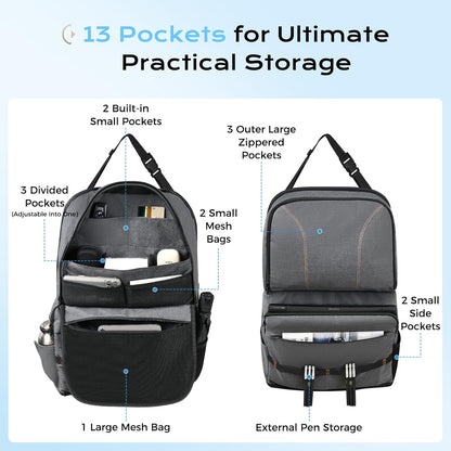 Coverado Car Backseat Organizer(2 Packs) with Tablet Tray, Nappa Leather Organizer for Car Seat Back, Waterproof Car Seat Organizer with Touch Screen, Seat Protector Kick Mats for Kids