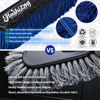 Flash Dog Car Duster Exterior with Car Duster Interior Wax Cotton Hair Scratch Free Cleaning for Cars, SUVs, Trucks | Waterless Dust Remover & Detailing Brushes Set with Storage