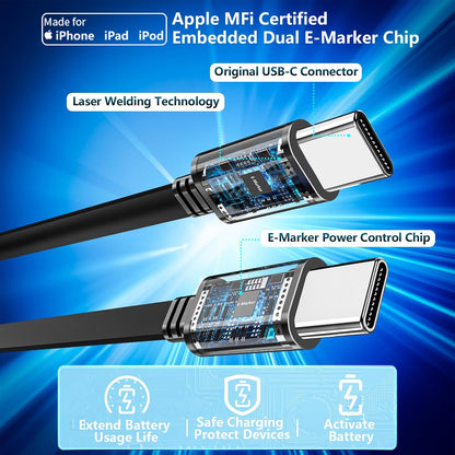 [Apple MFi Certified] iPhone 17 Car Charger, Linocell 90W USB C Car Charger Dual PD Power Cigarette Lighter Adapter with 2Pack Type C Braided Cable for iPhone 17/17 Pro Max/16/15/Galaxy S26/S25/Pixel
