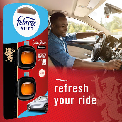 Febreze AUTO Air Freshener, Odor-Fighting Automotive Vent Clip, Midnight Storm Scent, 8 Count