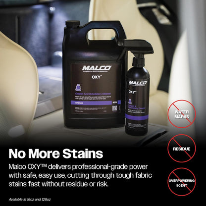 Malco OXY Carpet & Upholstery Cleaner - Stain Remover Spray for Car Interior Fabric/Cleans the Toughest Vehicle Stains/Deep Cleaning Liquid Formula / 1 Gallon (127801)