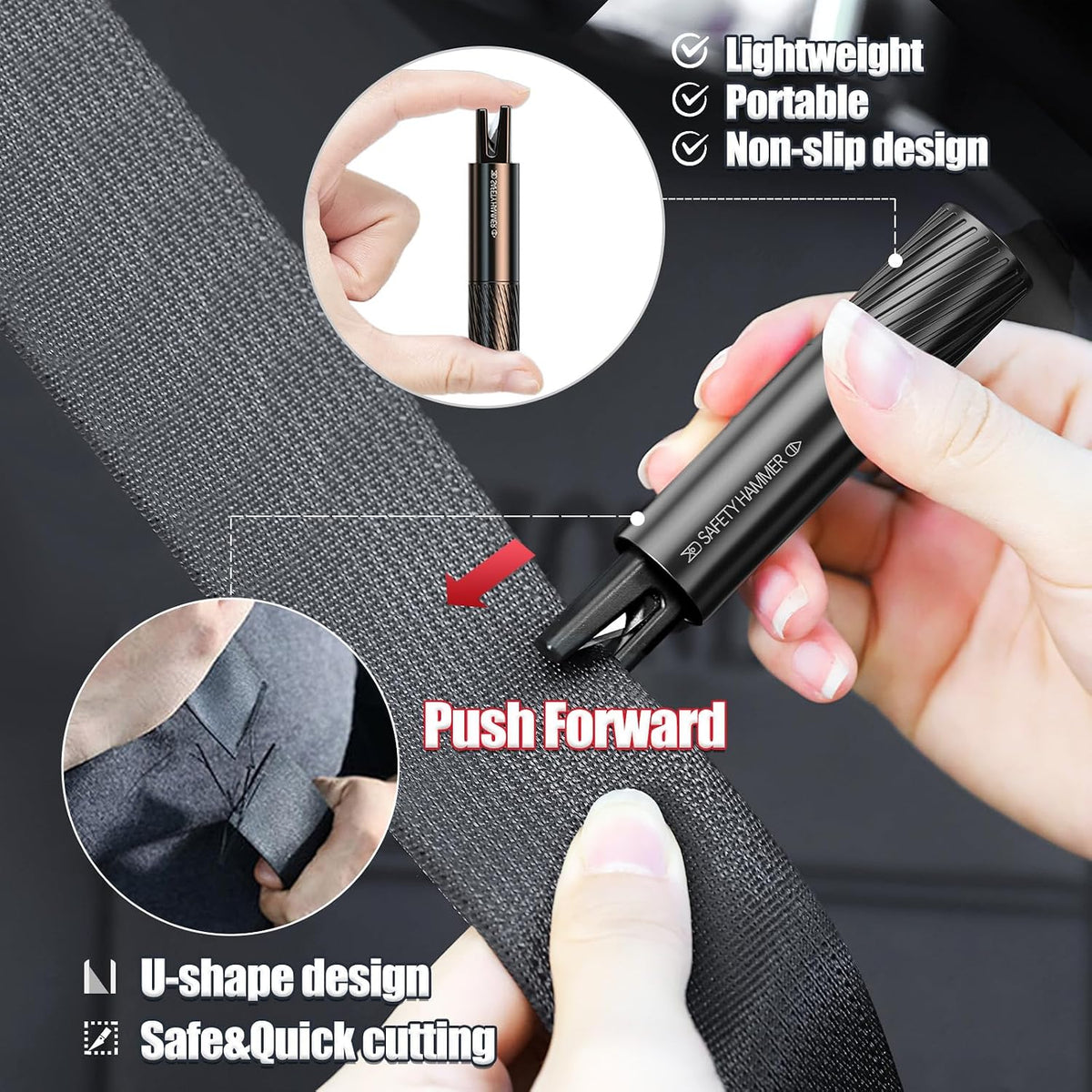 4 Pack Car Window Breaker and Seatbelt Cutter,Auto Rescue Tool,Safe Hammer Car Window Breaker for Land and Underwater,Window Breaker Tool for New Cars,Emergency Car Kit(Red)