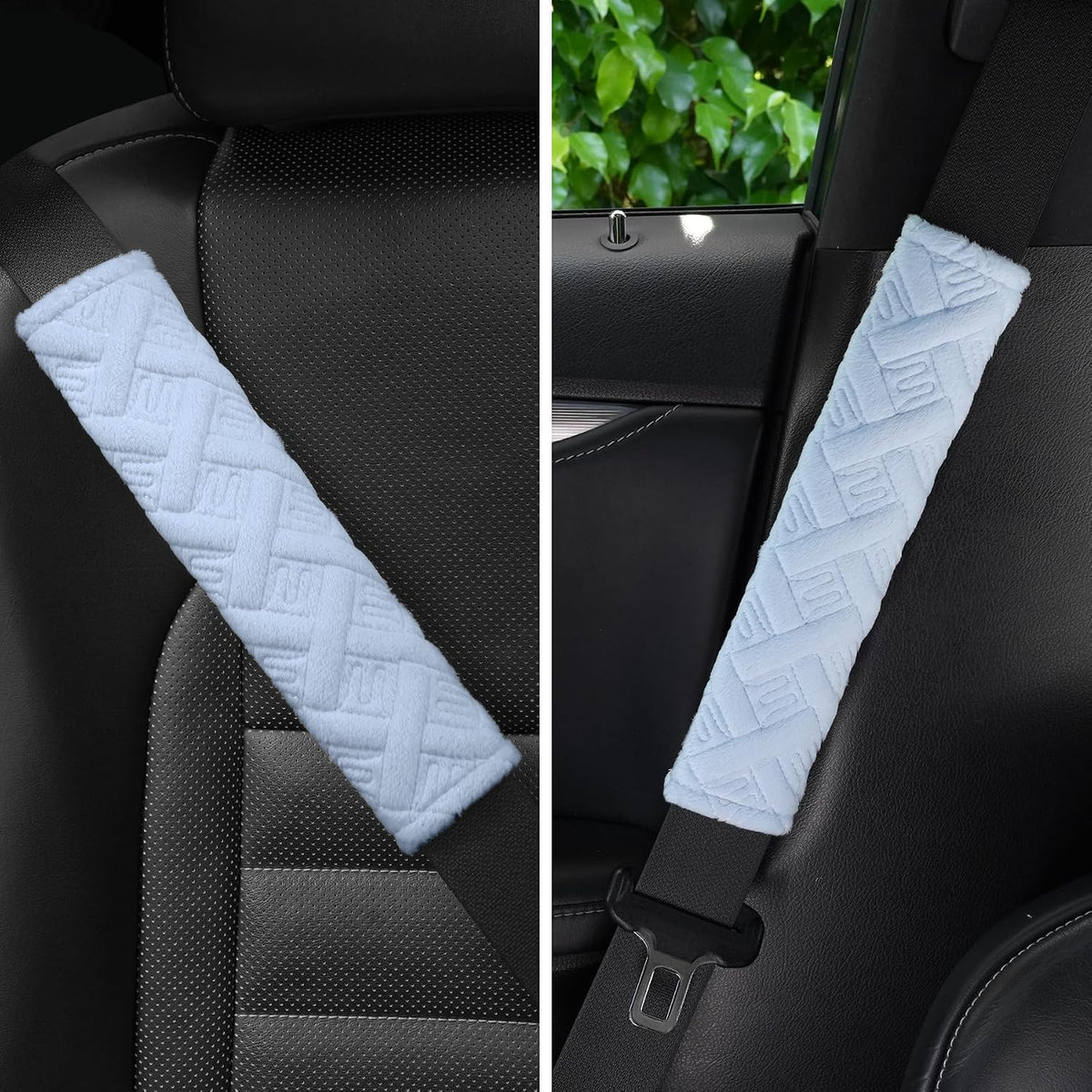 JUSTTOP 2-Pack Universal Car Seat Belt Pads Cover for A More Comfortable Driving, Seat Belt Shoulder Strap Covers Harness Pad for Car Interior Accessories(Black)