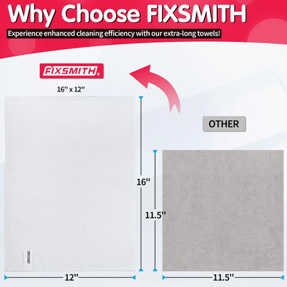 FIXSMITH Microfiber Cleaning Cloth - Pack of 50, Microfiber Towels for Cars 16 x 12 in, Highly Absorbent Cleaning Rags, Lint-Free, Streak-Free Cleaning Cloths for Car Kitchen Home Office