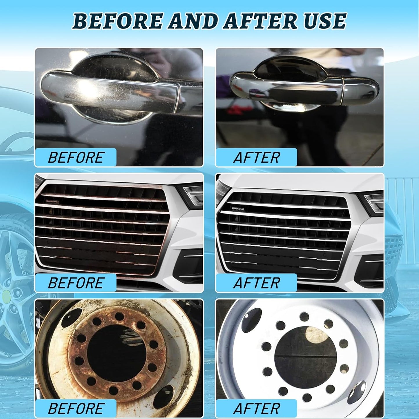 Car Rust Removal Spray,Iron Powder Remover,Rustout Instant Remover Spray,Multifunctional Paint Cleaner Car Maintenance Powder Spray Rust Remover Iron Cleaning,Iron Powder Remover for Car (3PCS*100ML)