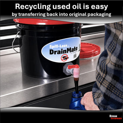 Spill-Less DrainMate™ 14 Quart Oil Drain Pan/Container - Made in USA