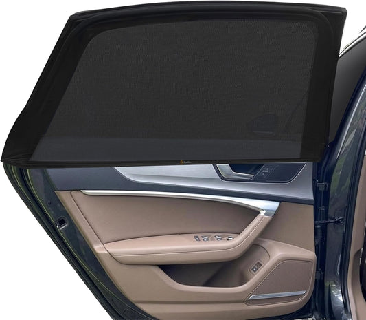 EcoNour Car Window Shades for Side Windows (Pack of 2) | Sun Shade for Car Heat and UV Protection | Adjustable Elastic Fabric Baby Car Shade | Rear Side Window Sun Shade Accessories (Large 21"x36")