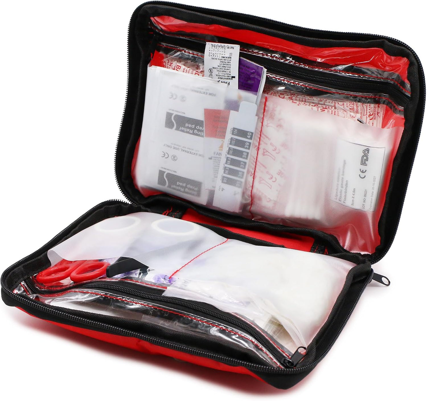 DMI First Aid Kit, Mini 20 Piece Kit, Small and Compact All Purpose Use for Minor Cuts and Scrapes, Durable Water Resistant Case, Convenient and Portable, White, 1 Count