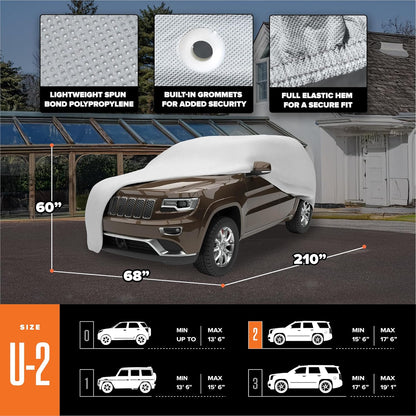Budge Lite Car Cover, Indoor Protection, Breathable Dustproof Cover, Fits Mid-Size Sedans up to 200 Inches, Gray, Size 3